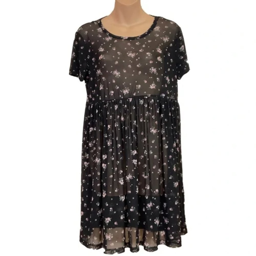 Floral Sheer Babydoll Dress